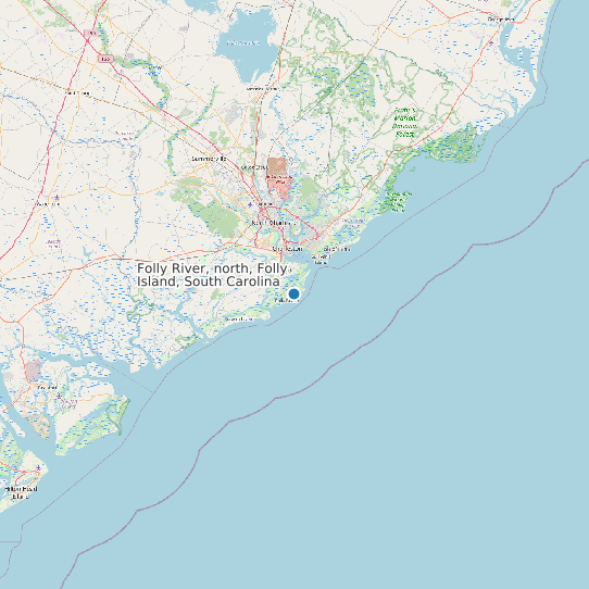 Map of Folly River, north, Folly Island, South Carolina Tide Prediction Station