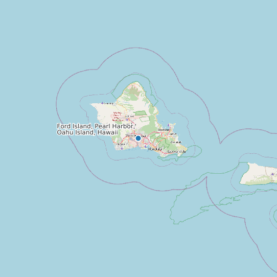 Ford Island, Pearl Harbor, Oahu Island, Hawaii map