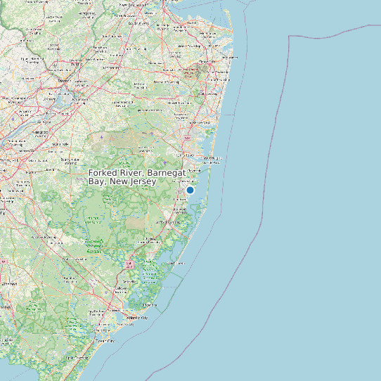 Map of Forked River, Barnegat Bay, New Jersey Tide Prediction Station