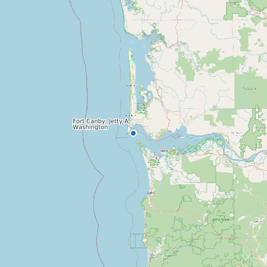 Fort Canby, Jetty A, Washington map