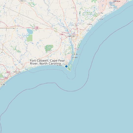 Fort Caswell, Cape Fear River, North Carolina map