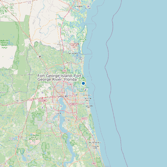 Fort George Island, Fort George River, Florida map