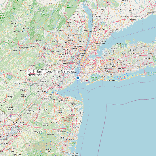 Fort Hamilton, The Narrows, New York map