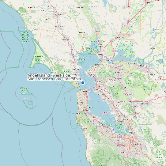 Angel Island (west side), San Francisco Bay, California map