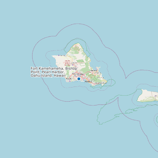 Fort Kamehameha, Bishop Point, Pearl Harbor, Oahu Island, Hawaii map