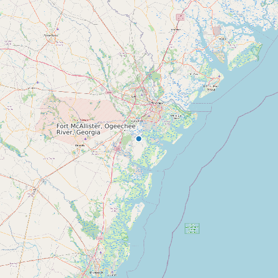 Fort McAllister, Ogeechee River, Georgia map