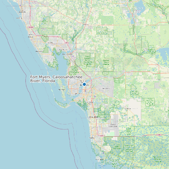 Map of Fort Myers, Caloosahatchee River, Florida Tide Prediction Station