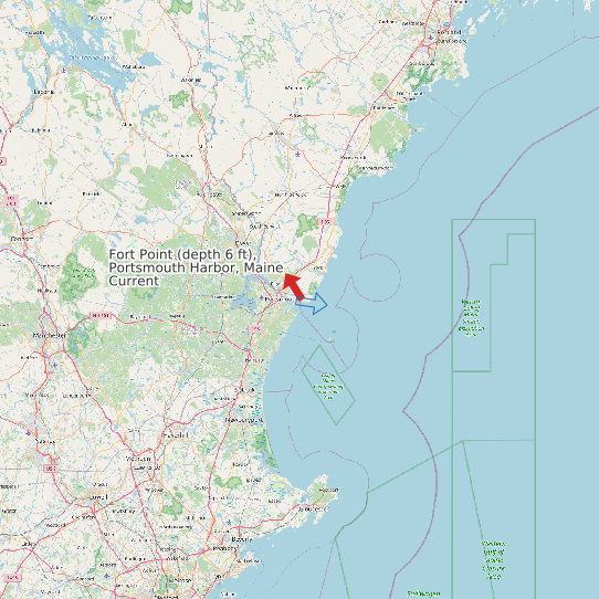 Map of Fort Point (depth 6 ft), Portsmouth Harbor, Maine Current Prediction Station
