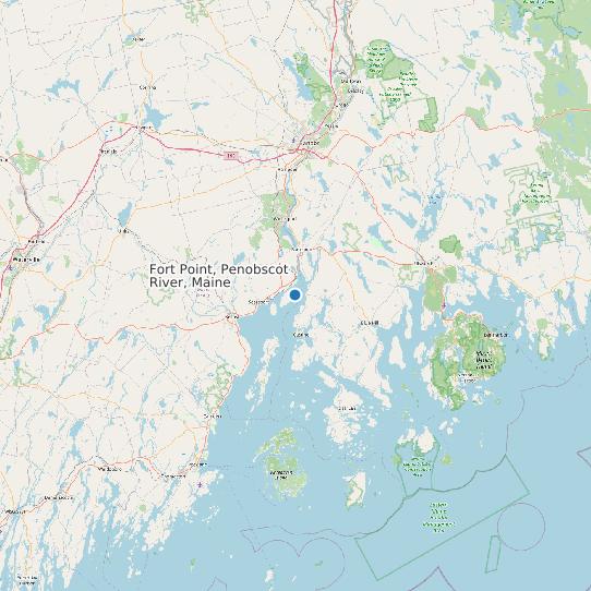 Map of Fort Point, Penobscot River, Maine Tide Prediction Station
