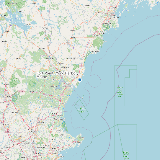 Map of Fort Point, York Harbor, Maine Tide Prediction Station