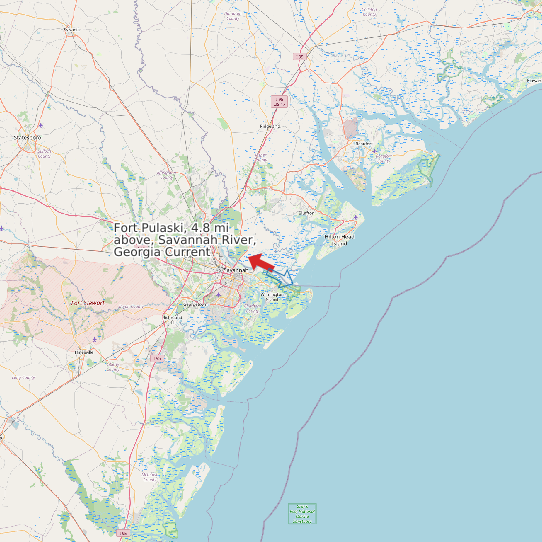 Map of Fort Pulaski, 4.8 mi above, Savannah River, Georgia Current Prediction Station