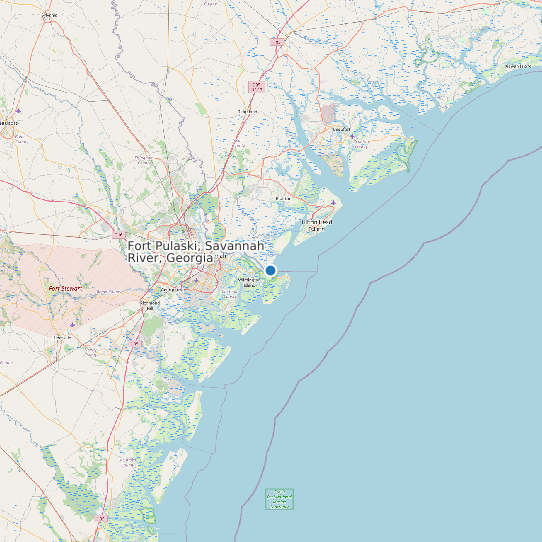 Fort Pulaski, Savannah River, Georgia map