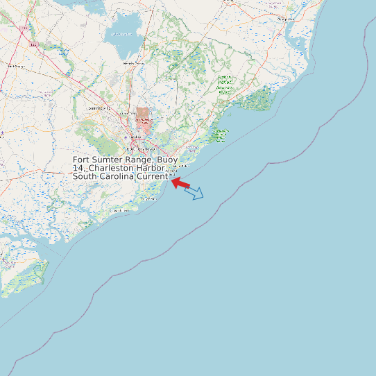 Fort Sumter Range, Buoy 14, Charleston Harbor, South Carolina Current map