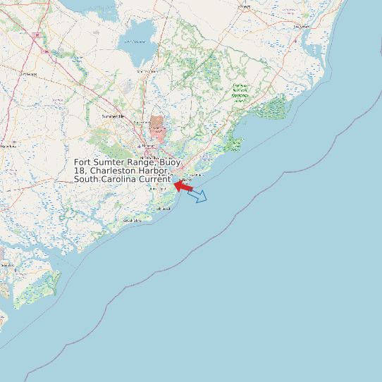 Fort Sumter Range, Buoy 18, Charleston Harbor, South Carolina Current map