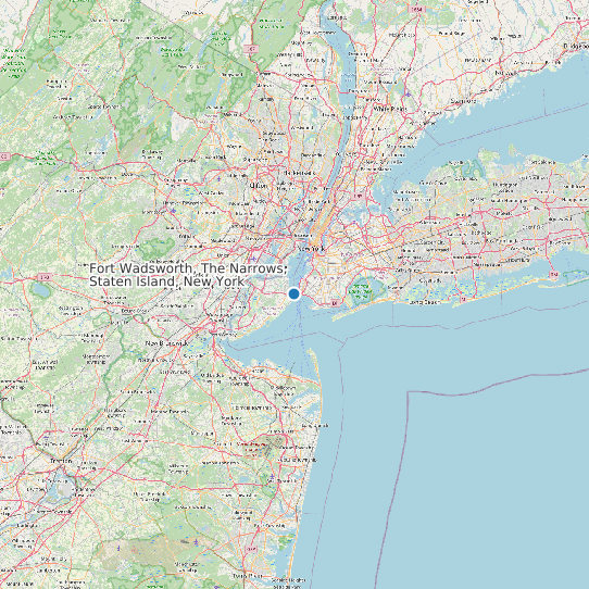 Map of Fort Wadsworth, The Narrows, Staten Island, New York Tide Prediction Station