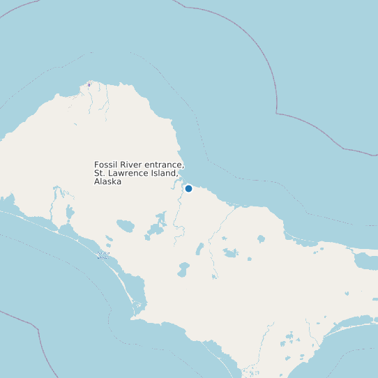 Map of Fossil River entrance, St. Lawrence Island, Alaska Tide Prediction Station