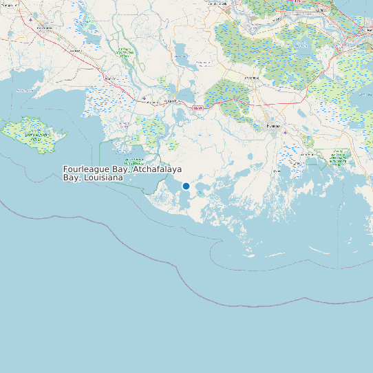 Fourleague Bay, Atchafalaya Bay, Louisiana map