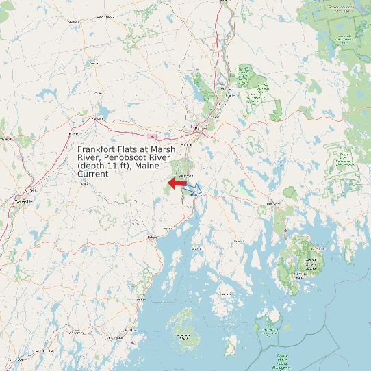 Frankfort Flats at Marsh River, Penobscot River (depth 11 ft), Maine Current map