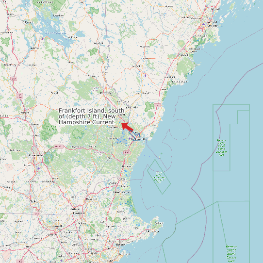 Frankfort Island, south of (depth 7 ft), New Hampshire Current map