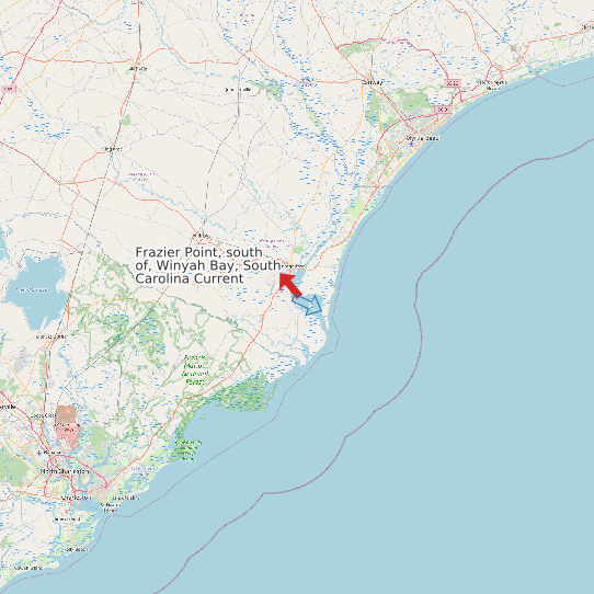 Map of Frazier Point, south of, Winyah Bay, South Carolina Current Prediction Station