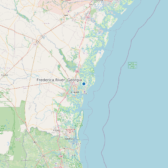 Map of Frederica River, Georgia Tide Prediction Station