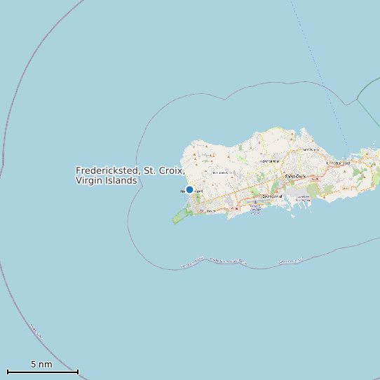 Map of Fredericksted, St. Croix, Virgin Islands Tide Prediction Station