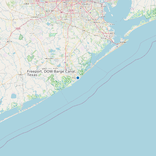 Freeport, DOW Barge Canal, Texas map