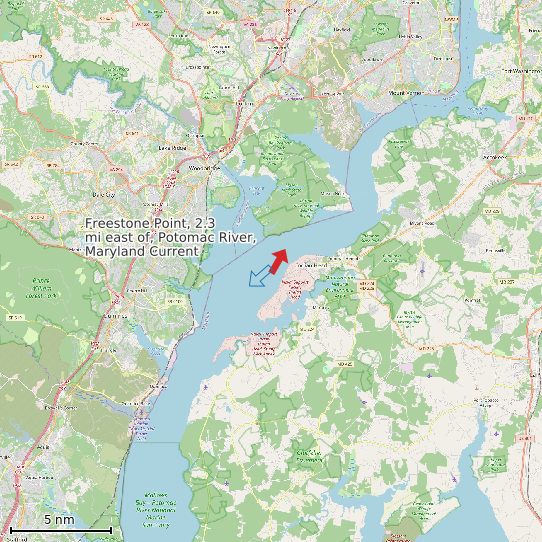 Map of Freestone Point, 2.3 mi east of, Potomac River, Maryland Current Prediction Station