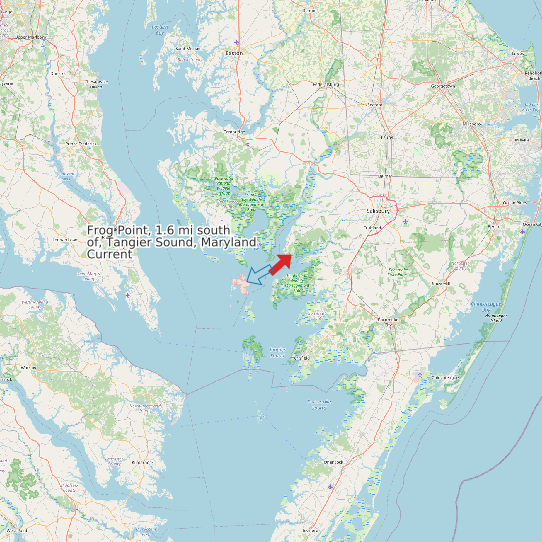 Map of Frog Point, 1.6 mi south of, Tangier Sound, Maryland Current Prediction Station