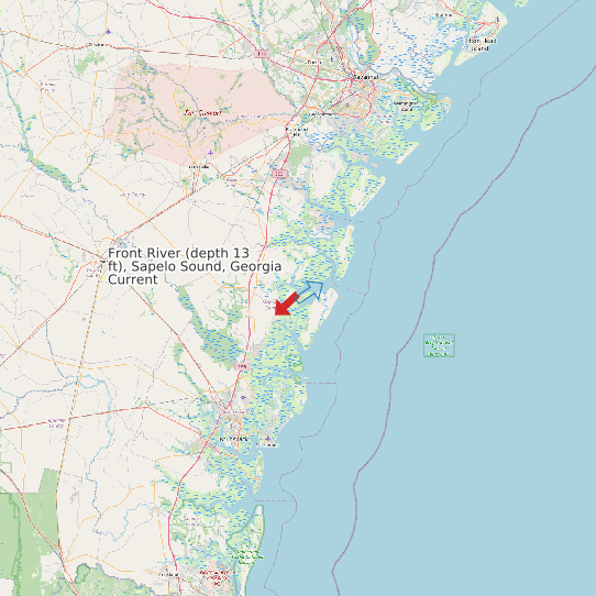 Front River (depth 13 ft), Sapelo Sound, Georgia Current map