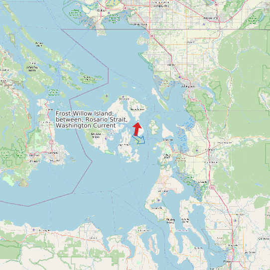 Frost-Willow Island, between, Rosario Strait, Washington Current map
