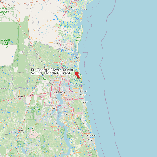 Map of Ft. George River, Nassau Sound, Florida Current Prediction Station