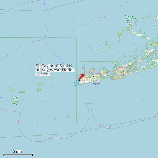 Map of Ft. Taylor, 0.6 mi N of, Key West, Florida Current Prediction Station