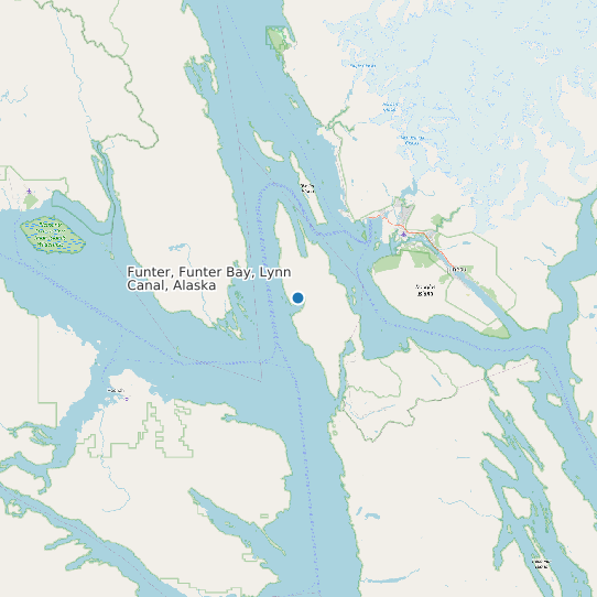 Map of Funter, Funter Bay, Lynn Canal, Alaska Tide Prediction Station