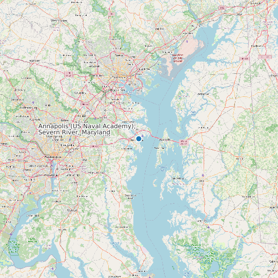 Map of Annapolis (US Naval Academy), Severn River, Maryland Tide Prediction Station