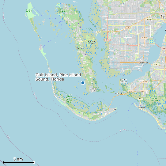 Map of Galt Island, Pine Island Sound, Florida Tide Prediction Station