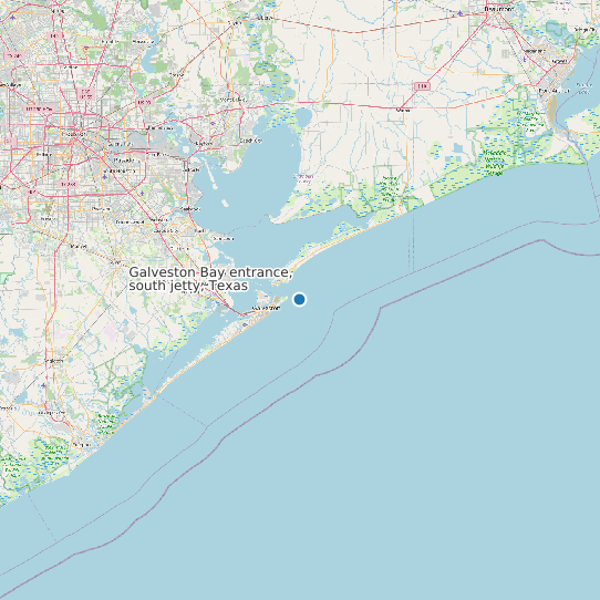 Map of Galveston Bay entrance, south jetty, Texas Tide Prediction Station