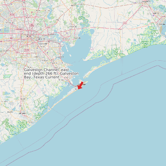 Galveston Channel, east end (depth 266 ft), Galveston Bay, Texas Current map