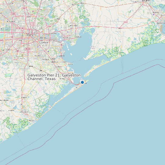 Map of Galveston Pier 21, Galveston Channel, Texas Tide Prediction Station
