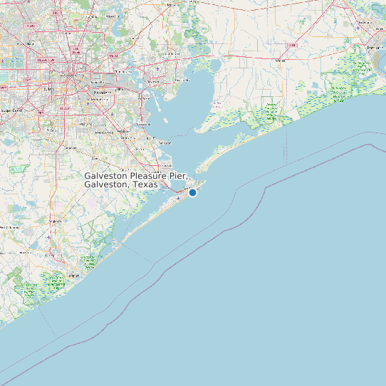 Map of Galveston Pleasure Pier, Galveston, Texas Tide Prediction Station