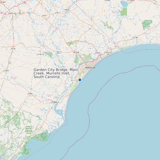 Map of Garden City Bridge, Main Creek, Murrells Inlet, South Carolina Tide Prediction Station
