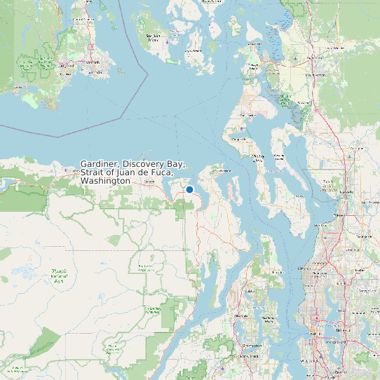 Map of Gardiner, Discovery Bay, Strait of Juan de Fuca, Washington Tide Prediction Station