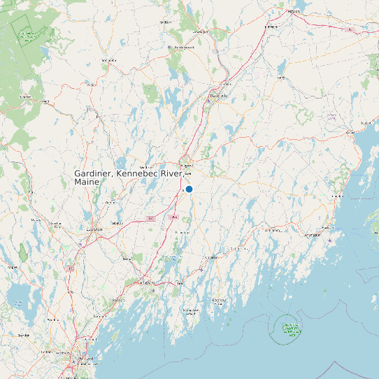 Gardiner, Kennebec River, Maine map