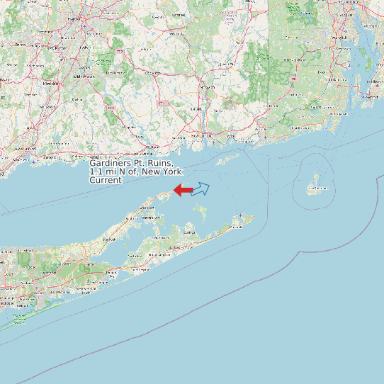 Map of Gardiners Pt. Ruins, 1.1 mi N of, New York Current Prediction Station