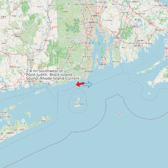 Map of 2.4 mi southwest of, Point Judith, Block Island Sound, Rhode Island Current Prediction Station