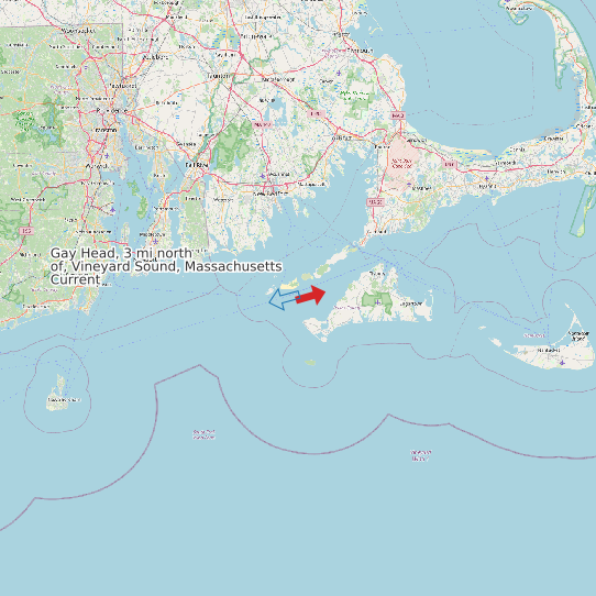 Map of Gay Head, 3 mi north of, Vineyard Sound, Massachusetts Current Prediction Station