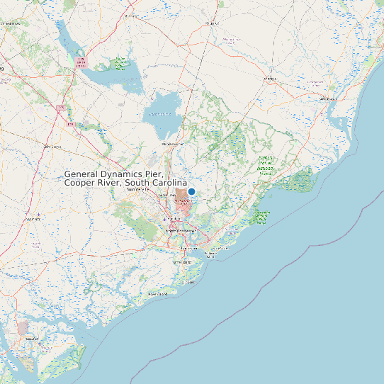 General Dynamics Pier, Cooper River, South Carolina map