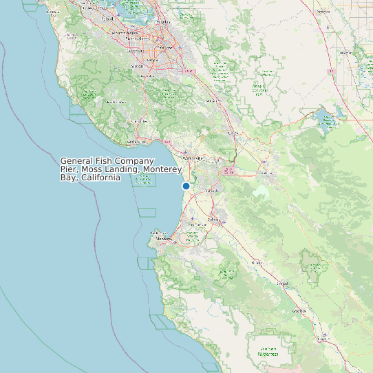 General Fish Company Pier, Moss Landing, Monterey Bay, California map