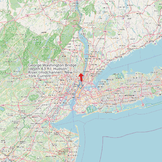 Map of George Washington Bridge (depth 63 ft), Hudson River (midchannel), New York Current Prediction Station