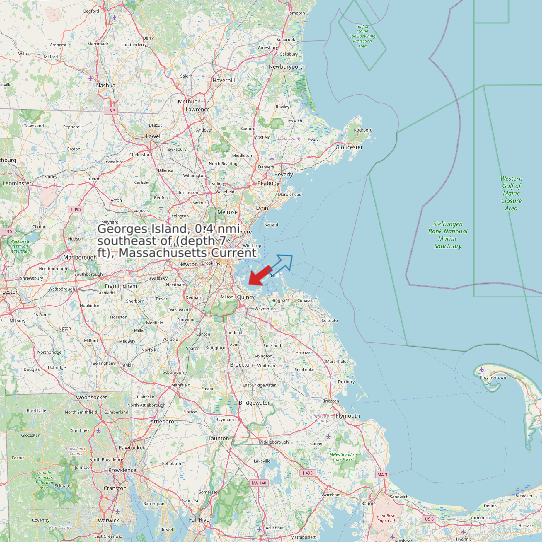Georges Island, 0.4 nmi southeast of (depth 7 ft), Massachusetts Current map